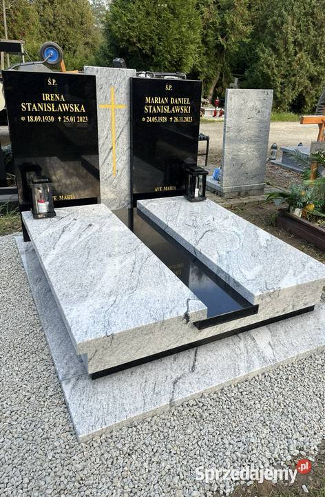 NAGROBEK GRANITOWY PODWÓJNY Z MONTAŻEM GRANIT dolnośląskie Konary