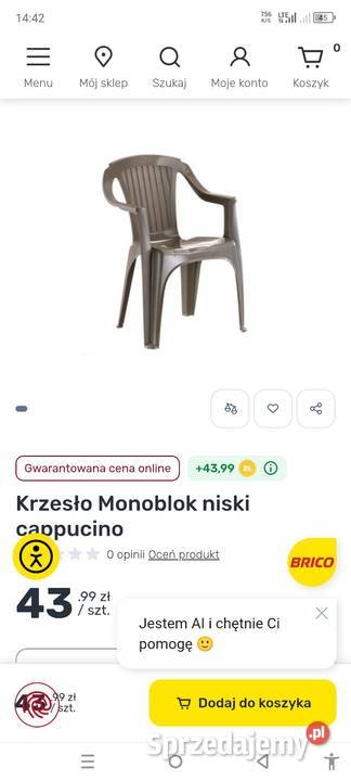 Krzesło ogrodowe 4 krzesła plastikowe możliwy Mysłowice