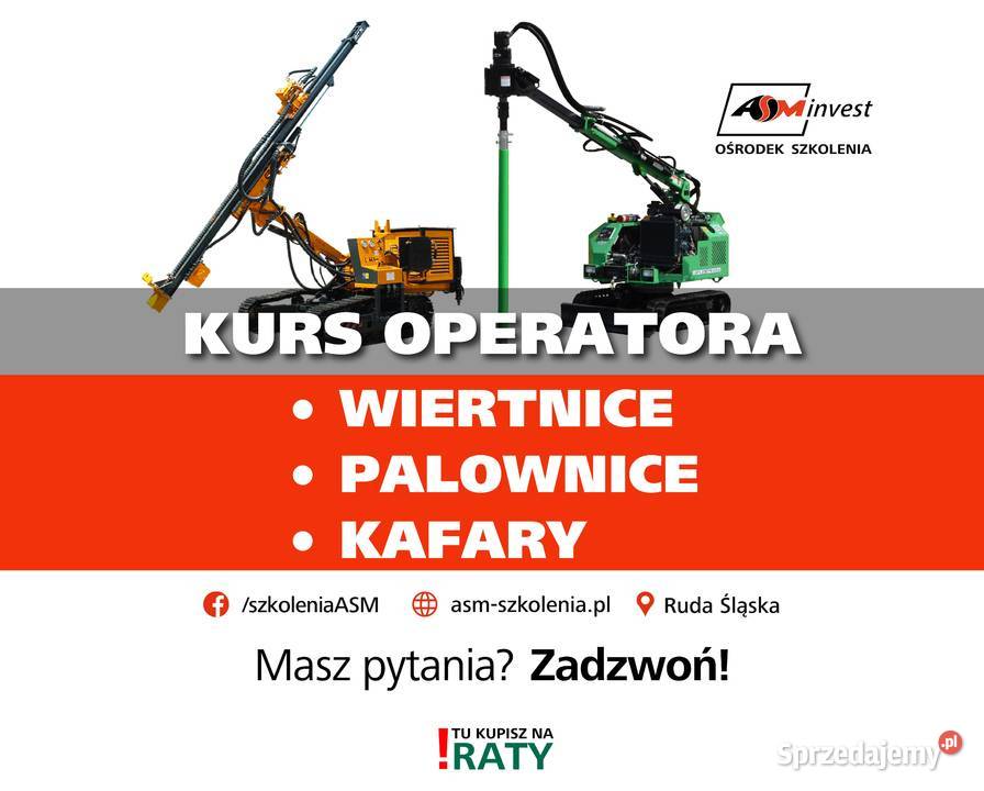 Kurs uprawnienia na Wiertnice do kotwi Kafary i śląskie Ruda Śląska