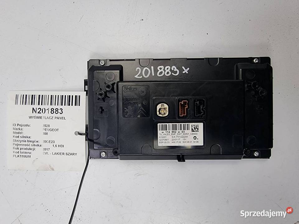 WYŚWIETLACZ PANEL PEUGEOT 308 981148628003 kujawsko-pomorskie