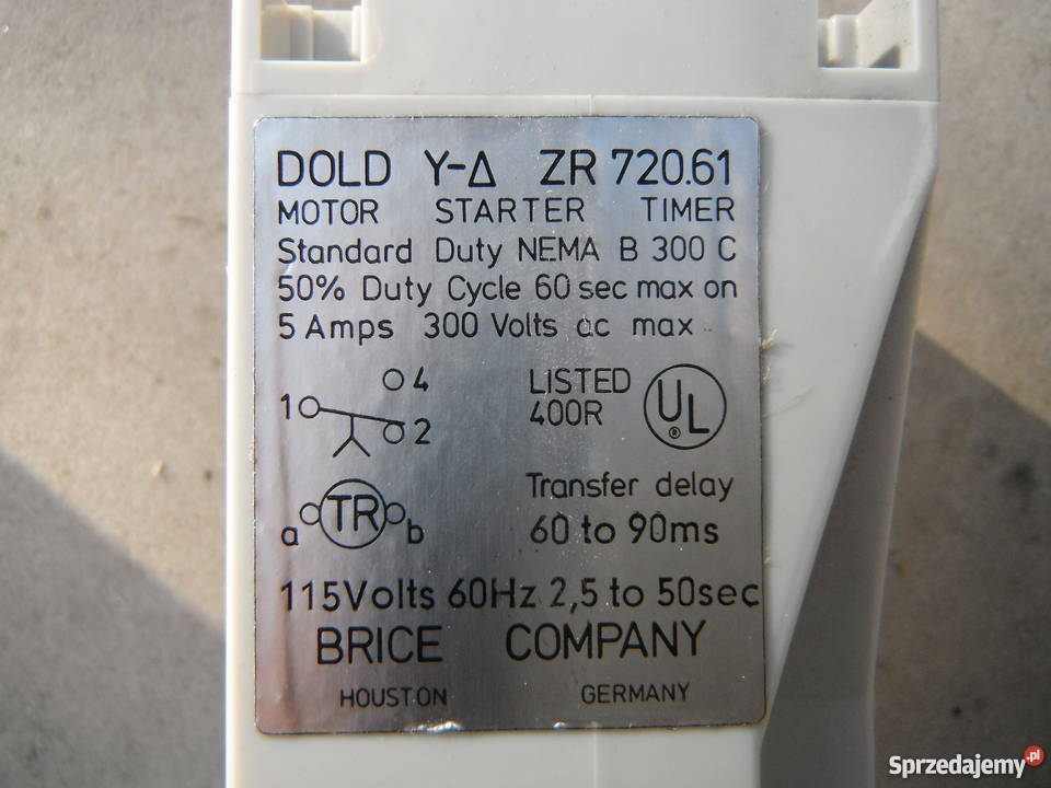 Przekaźnik czasowy Dold ZR 72061 Nowy 115V 60Hz Produkcja Chlewiska