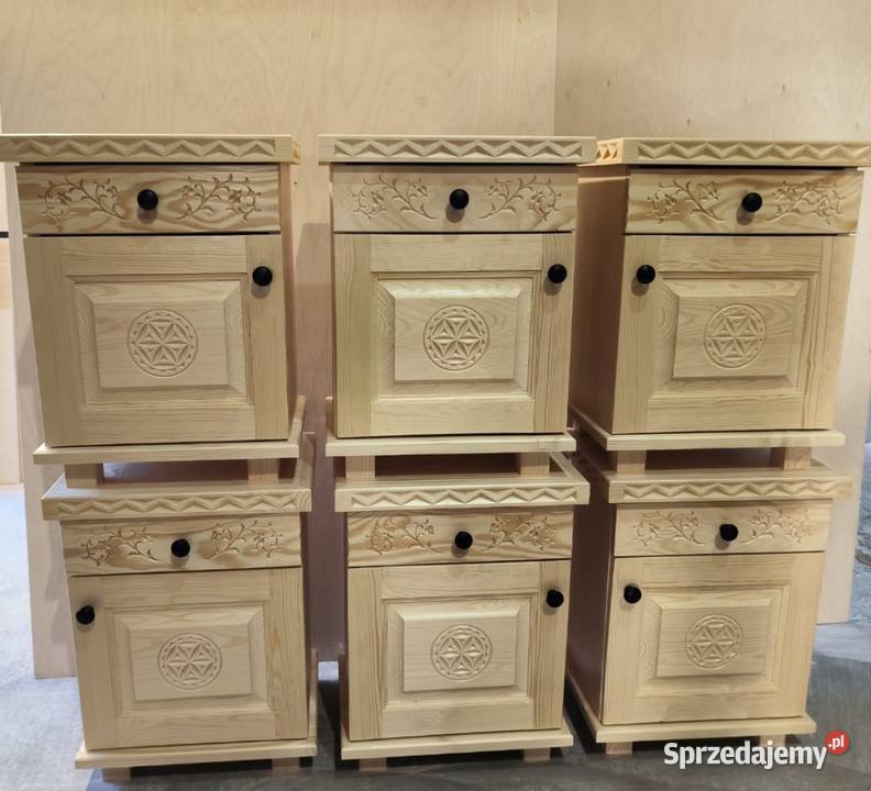 Szafki nocne w stylu Podhalańskim Nocne Poronin