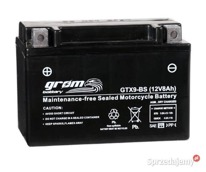 Akumulator motocyklowy GROM GTX9BS 12V 8Ah 130A kujawsko-pomorskie Bydgoszcz