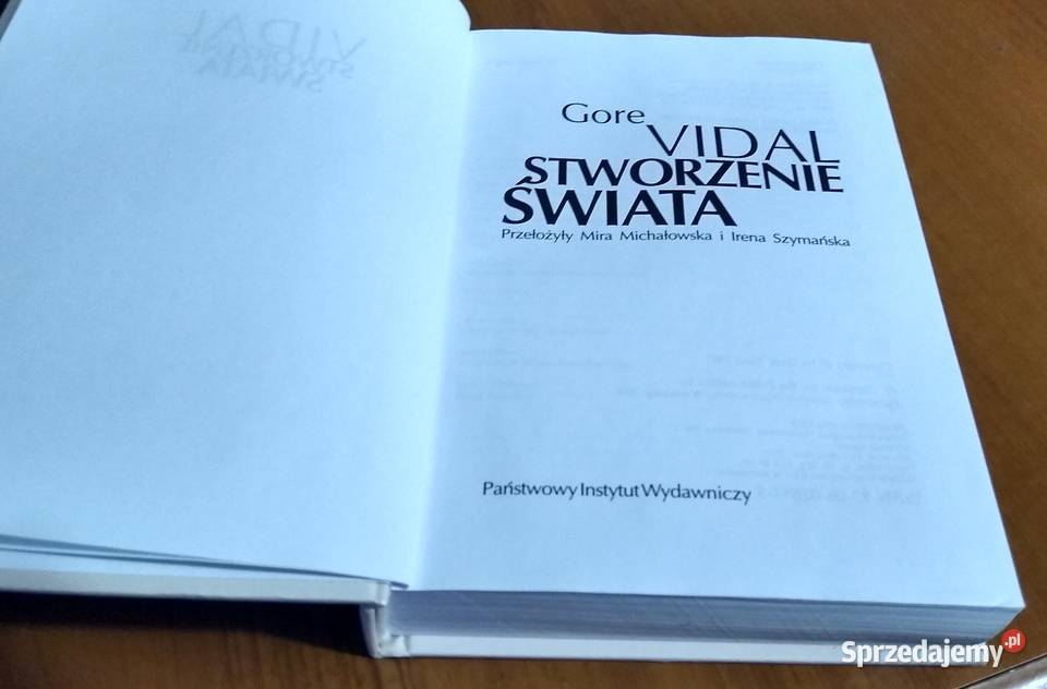 Stworzenie świata Gore Vidal twarda 1997 Kultura i Rozrywka pomorskie Gdańsk