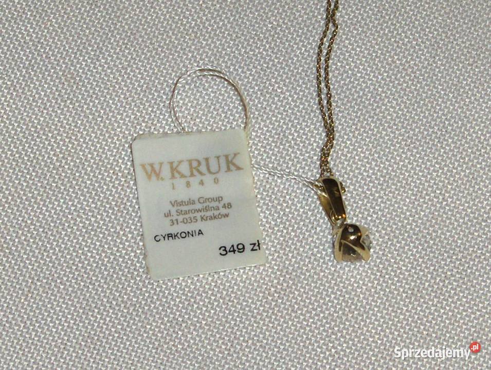 WKRUK Złoty wisiorek z cyrkonią Złoto 585 NOWY Pozostałe