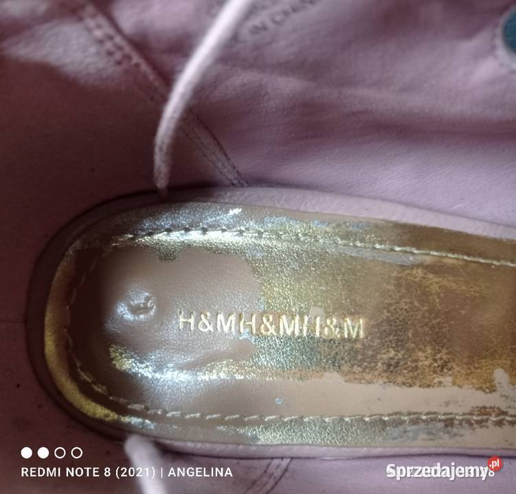 Czółenka szpilki HM pudrowy róż łódzkie Łódź