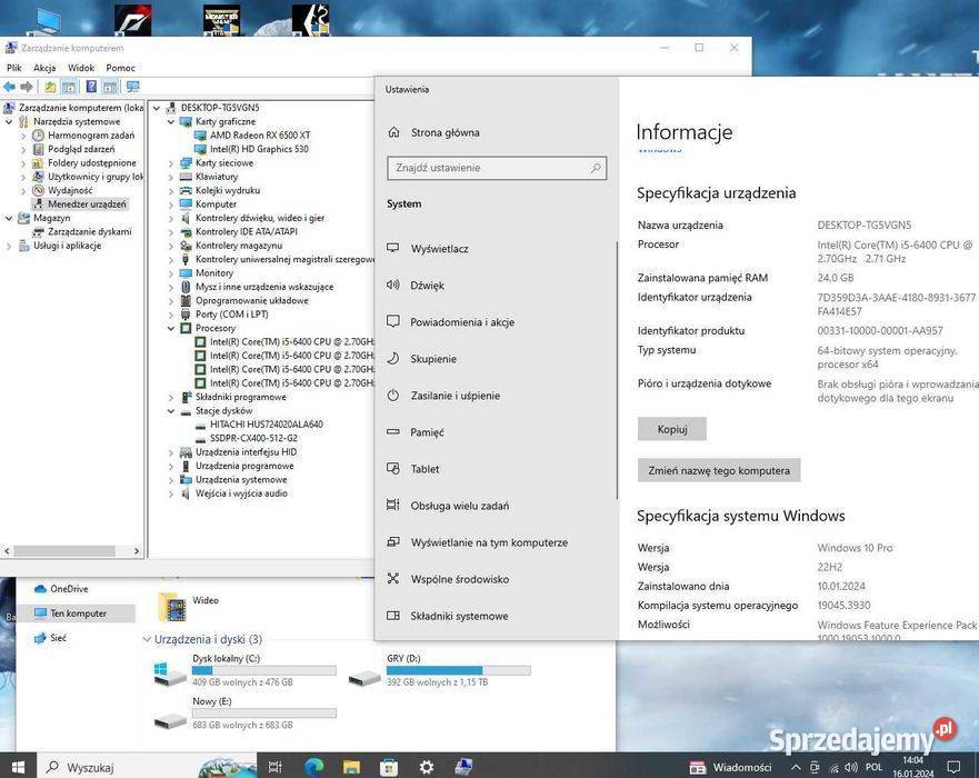PC CYBERPUNK2077 I56500RX6500XT DDR624GB