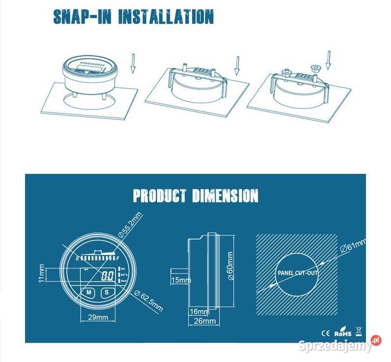Wskaźnik naładowania baterii licznik motogodzin Gorzów Wielkopolski sprzedam