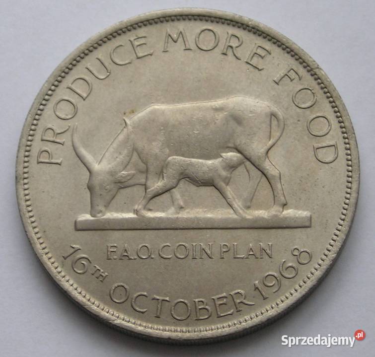 UGANDA 5 SHILLING 1968 FAO KROWY STAN 12 Łódź