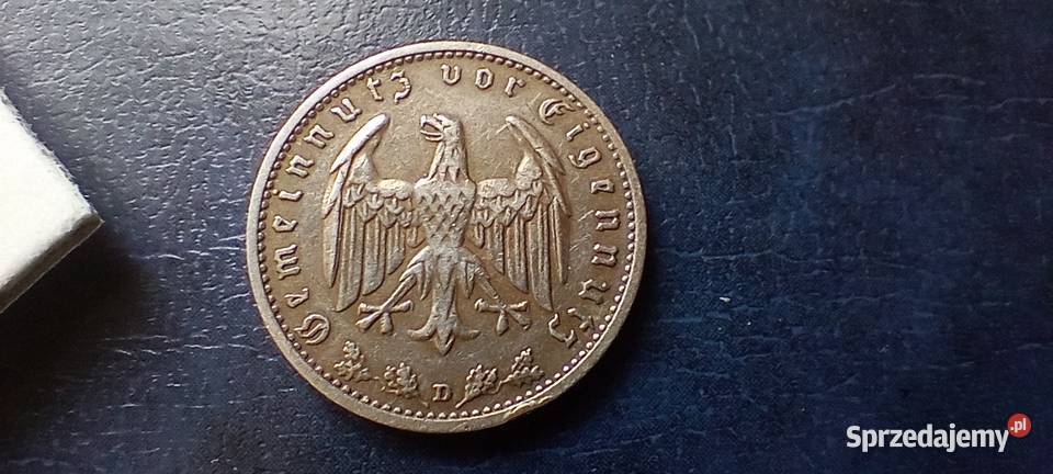 Stare monety 1 marka 1934 D Niemcy Lesko