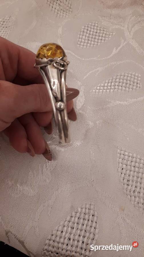 Bransoleta bangla z bursztynem Radom