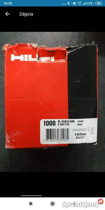 Wkręty hilti 4x35mm do plyt 1000x okazja