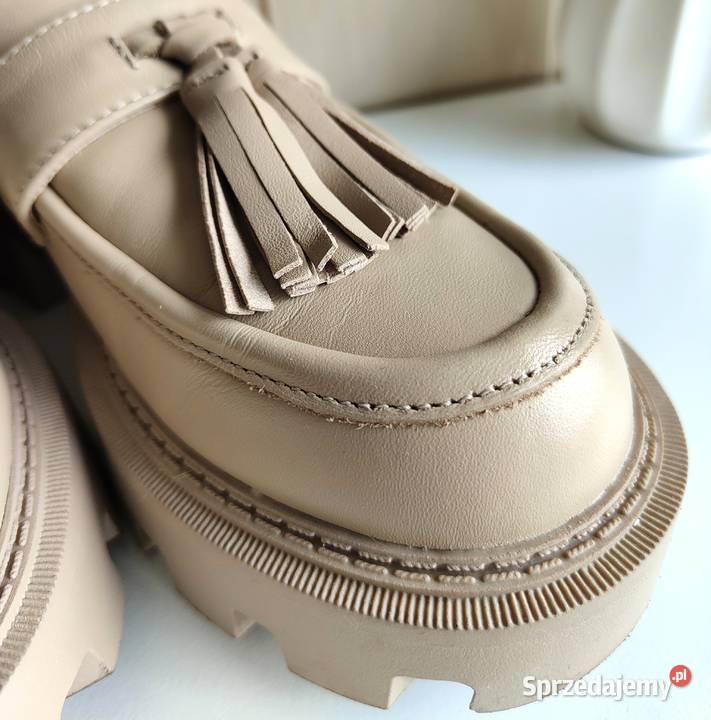 Buty Reserved 39 beżowe skóra loafersy mokasyny Półbuty Szczecin sprzedam
