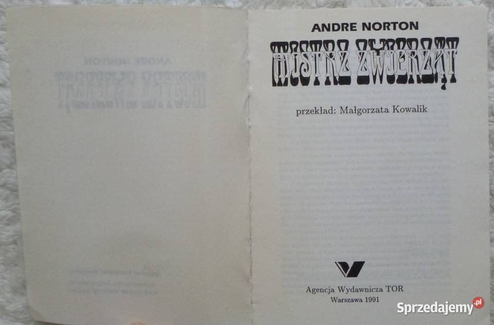 Mistrz zwierząt Andre Norton sprzedam
