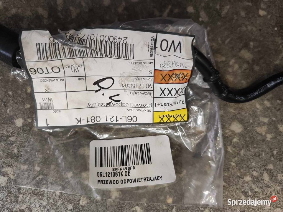 Audi OE 06L121081K przewód odpowietrzający