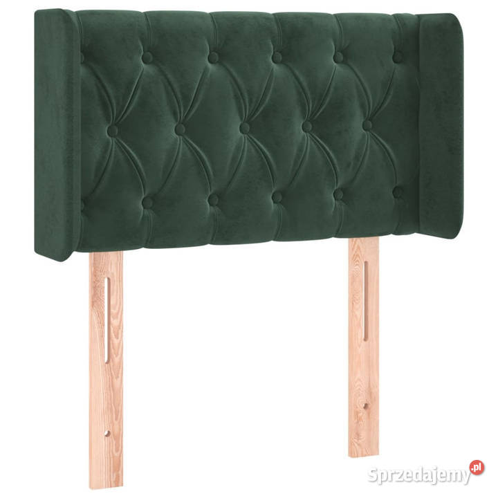 Zagłówek uszak ciemnozielony 83x16x7888 aksamit sprzedam