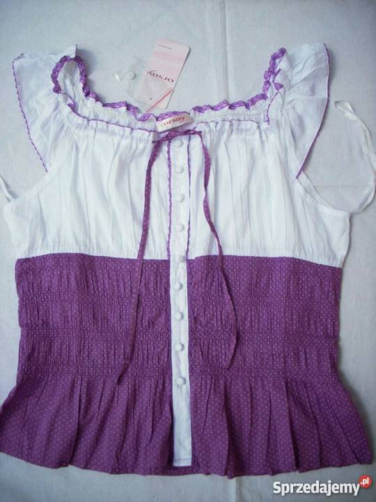 Orsay Bluzka Hiszpanka Kropki Bawełna Nowa 36 38 różowy Odzież damska Nowy Sącz