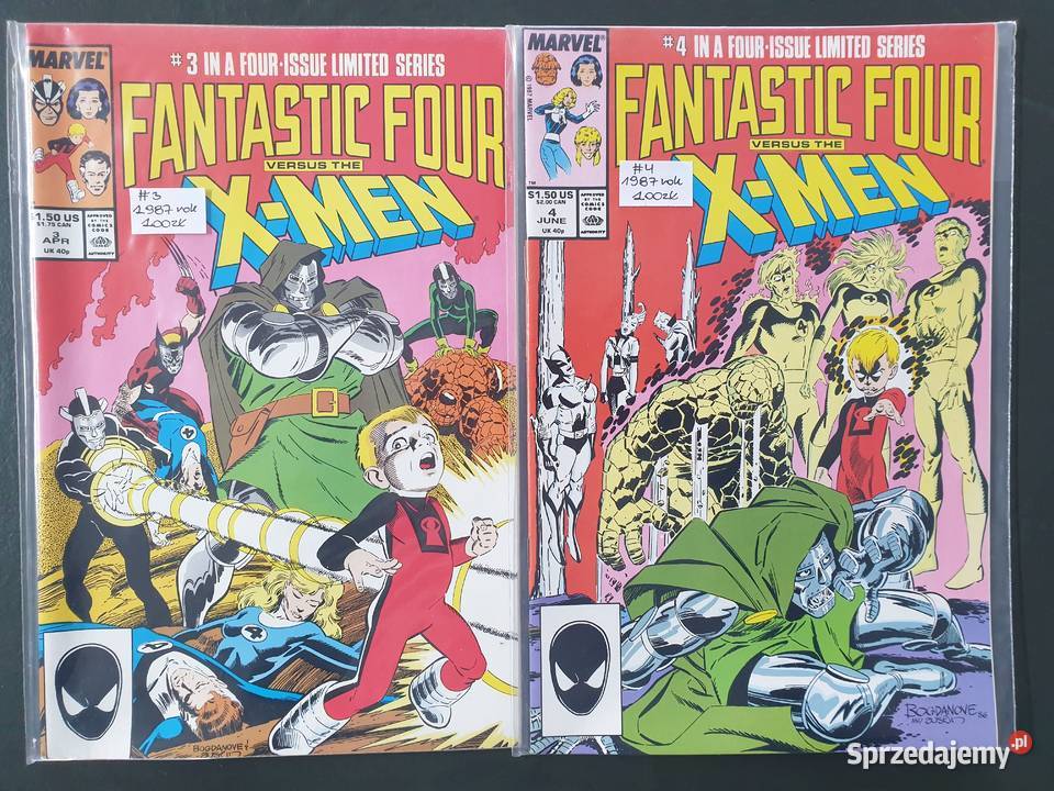 Fantastic Four versus The XMen 2 komiky Marvel Rok wydania 1987 Gdynia