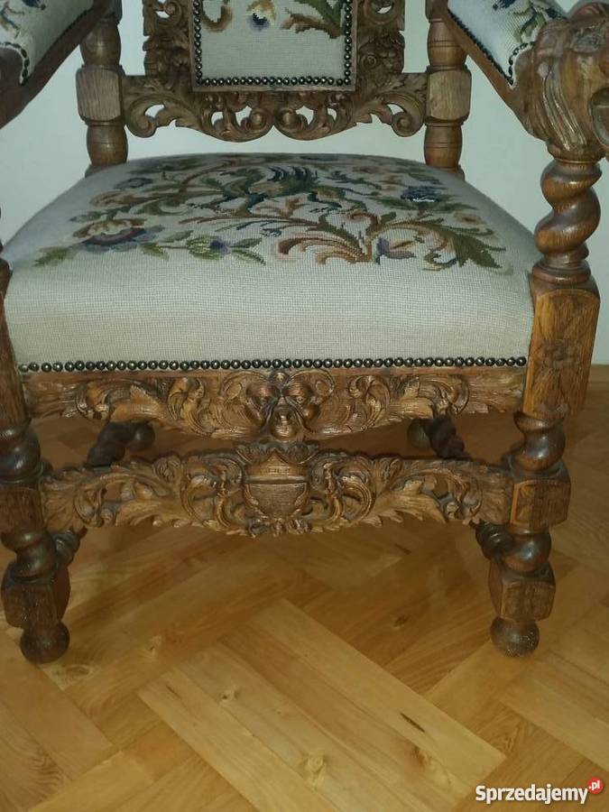 Piękny oryginalny foteltron antyk