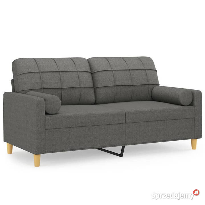 2osobowa sofa z poduszkami ciemnoszara 140 Sofy i kanapy Warszawa