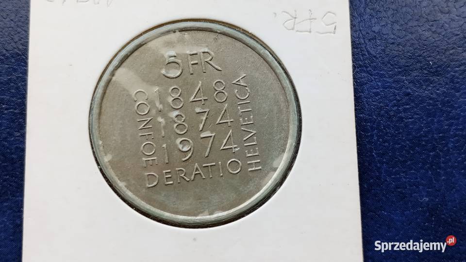 Stare monety 5 frank 1974 Szwajcaria Lesko sprzedam