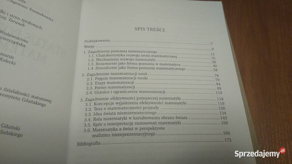 Status poznawczy matematyki Jarosław Mrozek UG Gdańsk