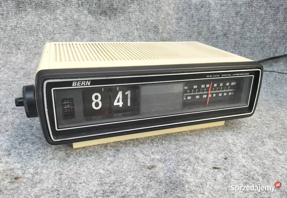 Zegar klapkowy radio BERN unikat vintage Leszno sprzedam