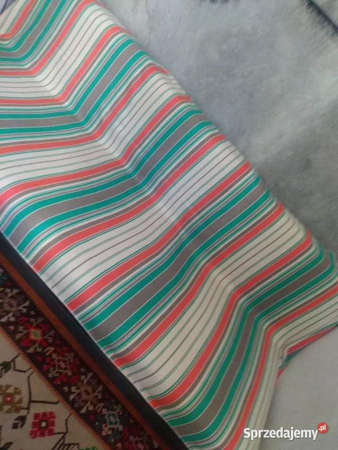 Narzuty kapy welniane pasiaki PRL Częstochowa