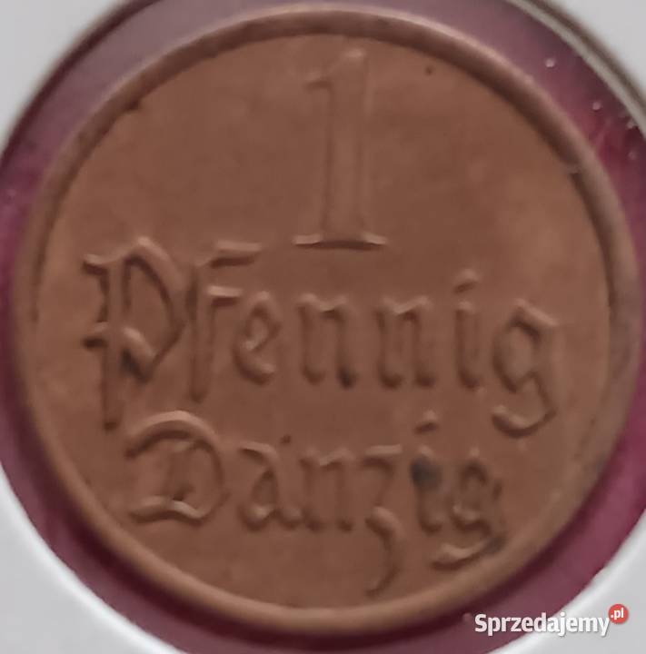 1 Fenig Wolne Miasto Gdańsk 1937 r 1 około wielkopolskie Konin