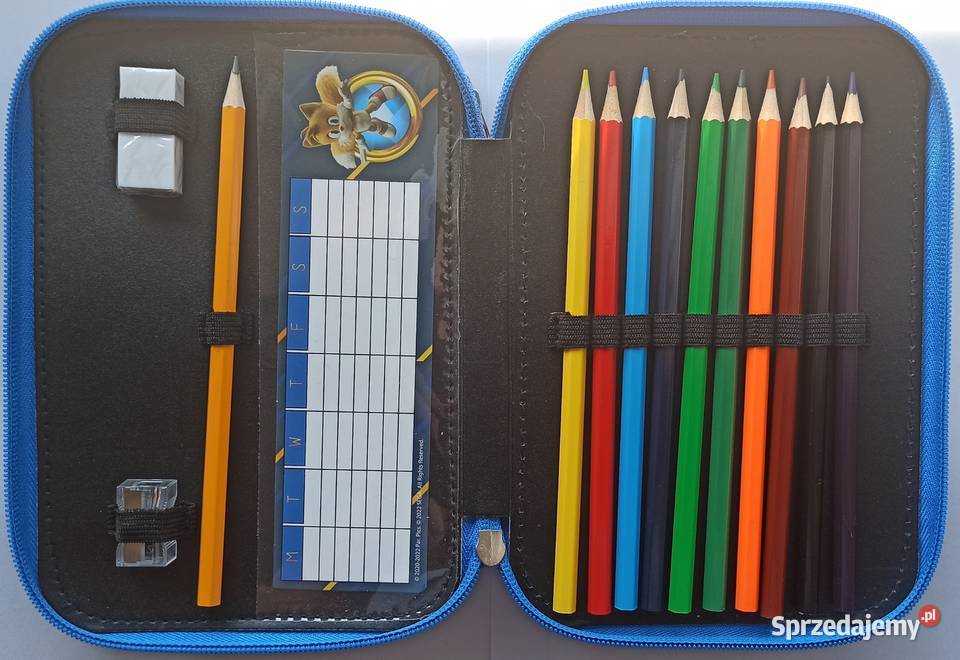 Piórnik Sonic Wyposażenie Dwukomorowy Pisaki Mogilany