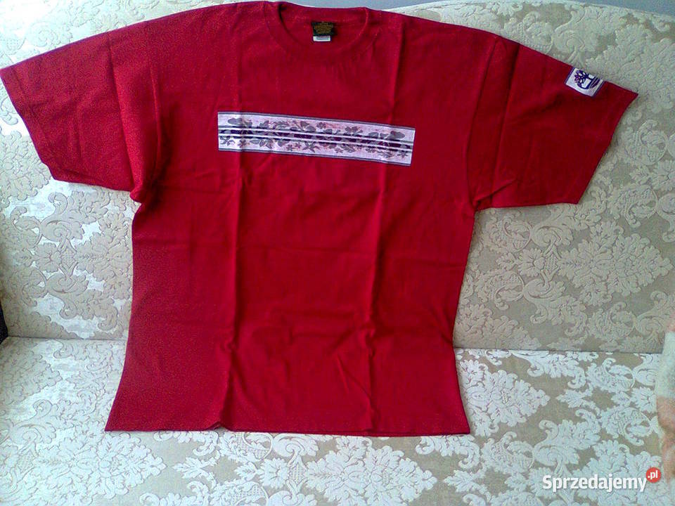 Koszulka TSHIRT czerwona krótki rękaw Bawełna