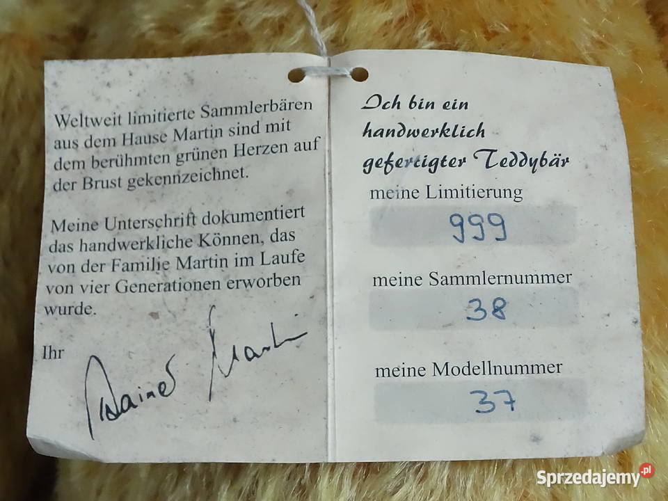 DUŻY 47 Miś Kolekcjonerski Friedrich Martin