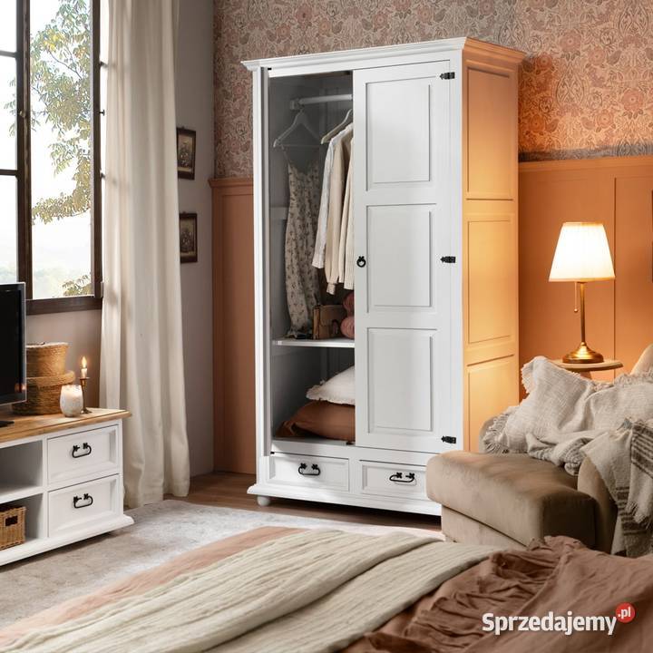 Drewniana szafa dwudrzwiowa w stylu rustykalnym Szafy i garderoby Maków Podhalański