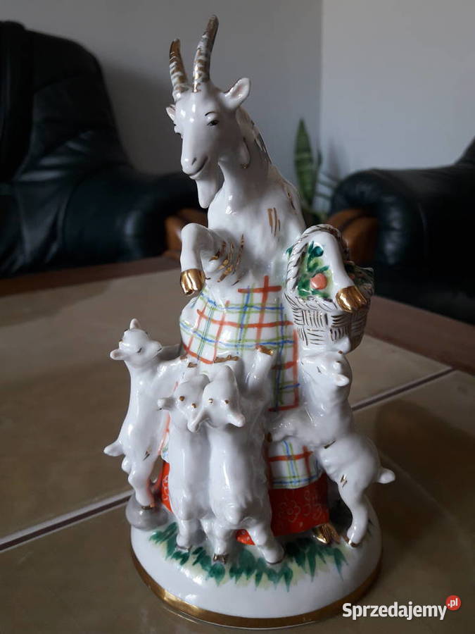 Porcelanowa figurka Koza i siedmioro koźląt LFZ Janów Lubelski sprzedam