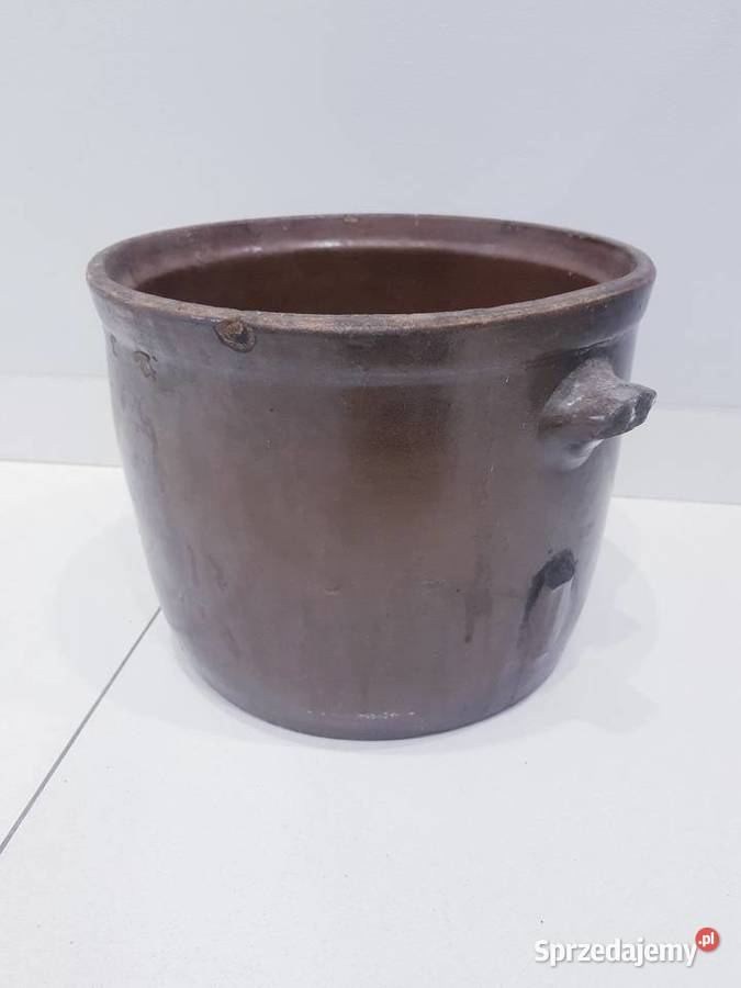 Stary duży kamionkowy garnek do kiszenia ogórków śląskie Dąbrowa Górnicza