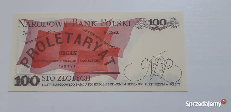 100 MU 1986 UNC Ludwik Waryński Koronowo