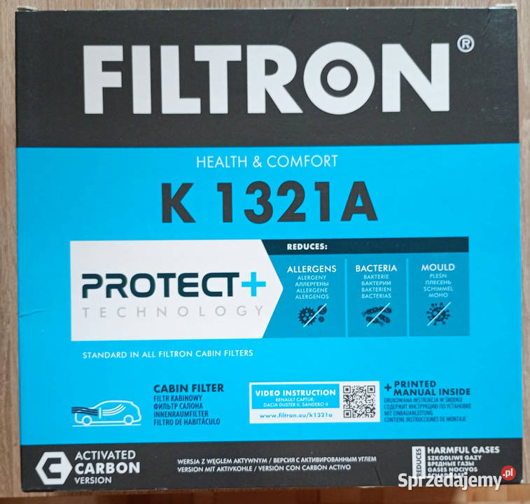 Filtr kabinowy z aktywnym węglem Filtron K 1321A Bielsko-Biała