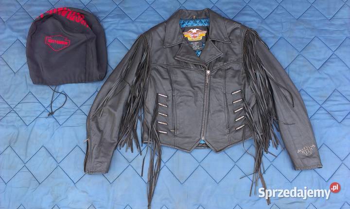 Kurtka skórzana damska ramoneska skóra frędzle Rybnik