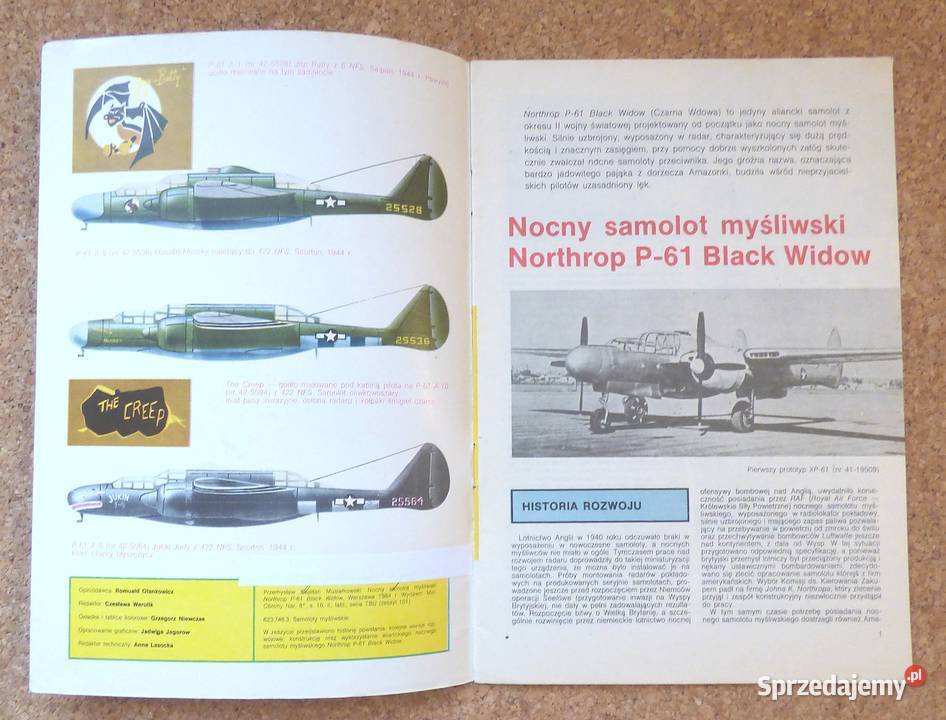 W Musiałkowski Nocny samolot myśliwski Northrop Warszawa