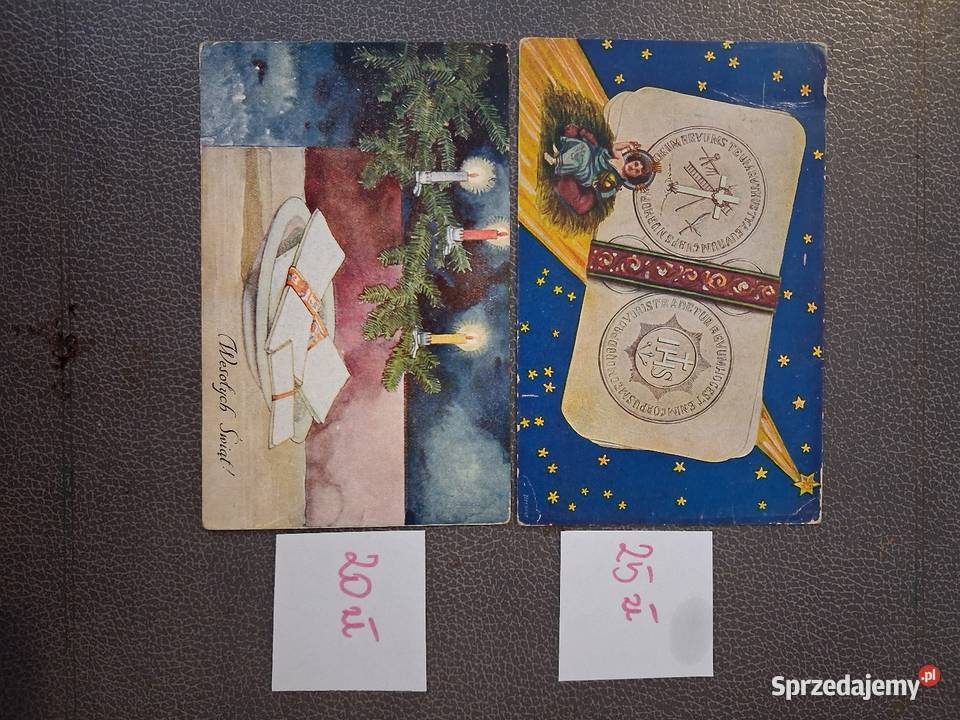 Stare kartki świąteczne Trzy sztuki Hrubieszów