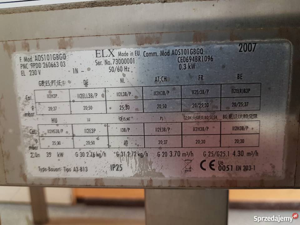 ELECTROLUX gaz ziemny 10 półek Krotoszyn