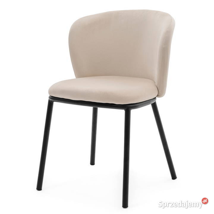 Jasnobeżowe Krzesło Tapicerowane Bari Wysyłka