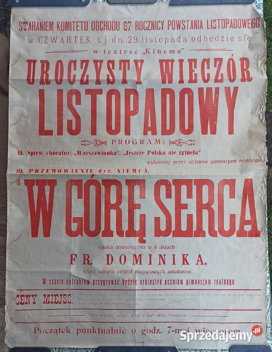 Stare przedwojenne duże papierowe afiszeplakaty Pozostałe