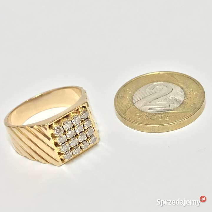 Złoty PIERŚCIONEK 900 22K DIAMENTY 056ct cud r14 Warszawa