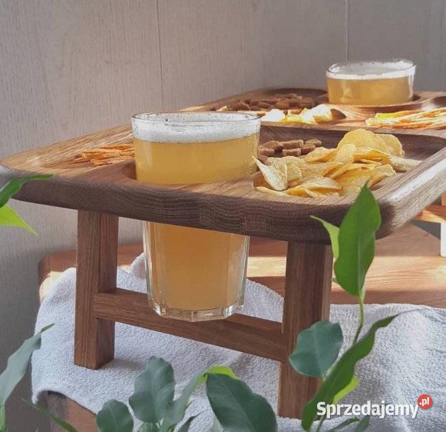 Taca patera deska dębowa stolik śniadaniowy Skawina