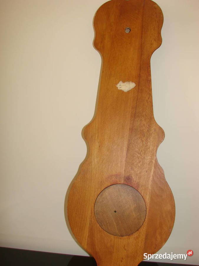 Barometr i termometr drewno akacjowe PRL Pruszcz Gdański