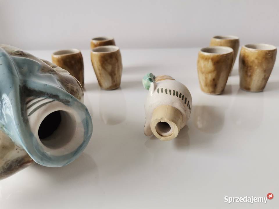 Stara karafka kieliszki Turek ceramika Zagórski Katowice