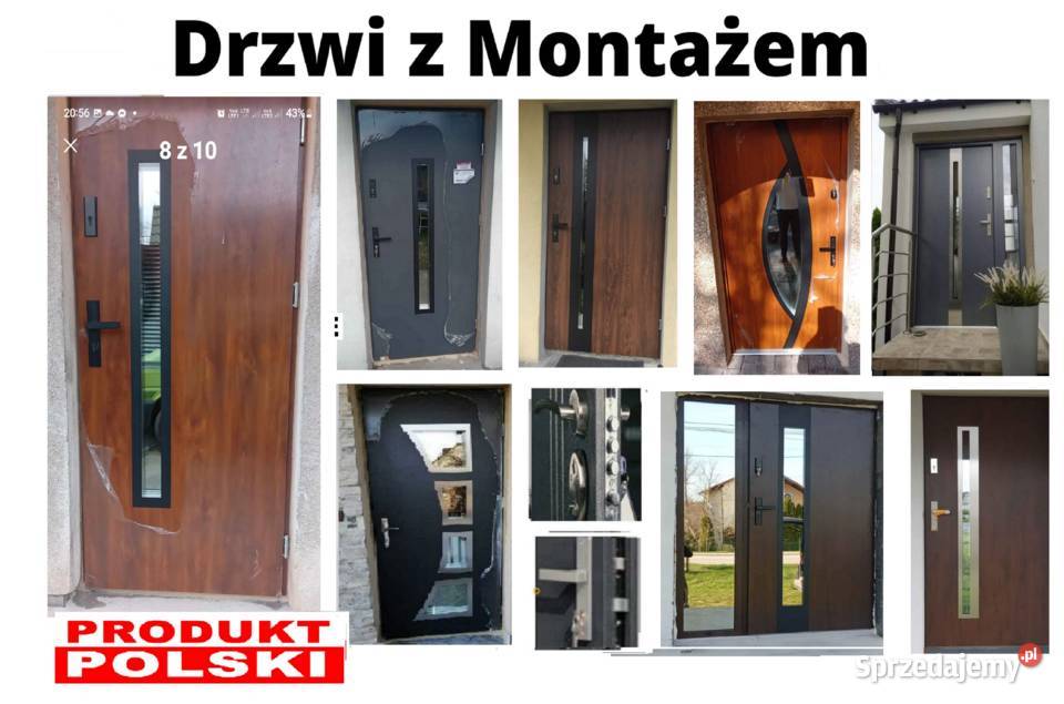 Drzwi zewnętrzne metalowe i drewniane ręki Pińczów