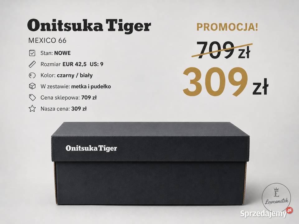 Buty Onitsuka Tiger Mexico 66 czarne nowe z skóra Swarzędz