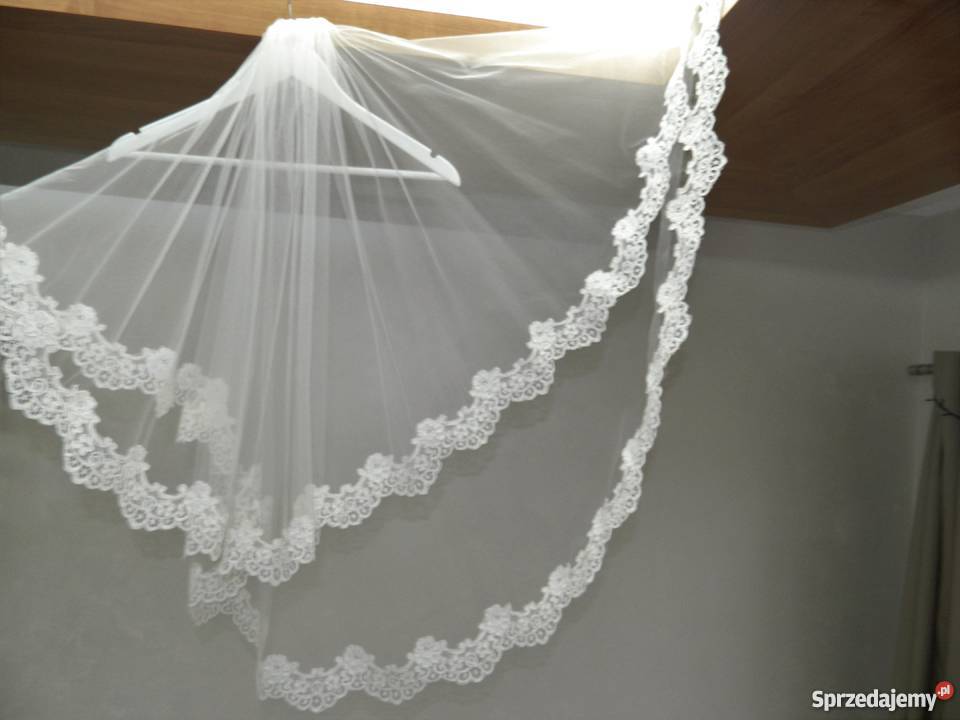 Welon Hiszpański z koronką Ecru PRZEPIĘKNY biały Damska mazowieckie Warszawa